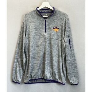 Colosseum Athletic Mens L Gray UNI Panthers 1/4 Zip Lightweight Pullover Sweater
